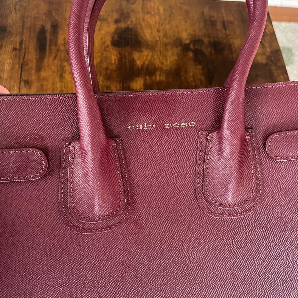 Vera pelle Italy handmade burgundy leather handbag - Picture 7 of 12